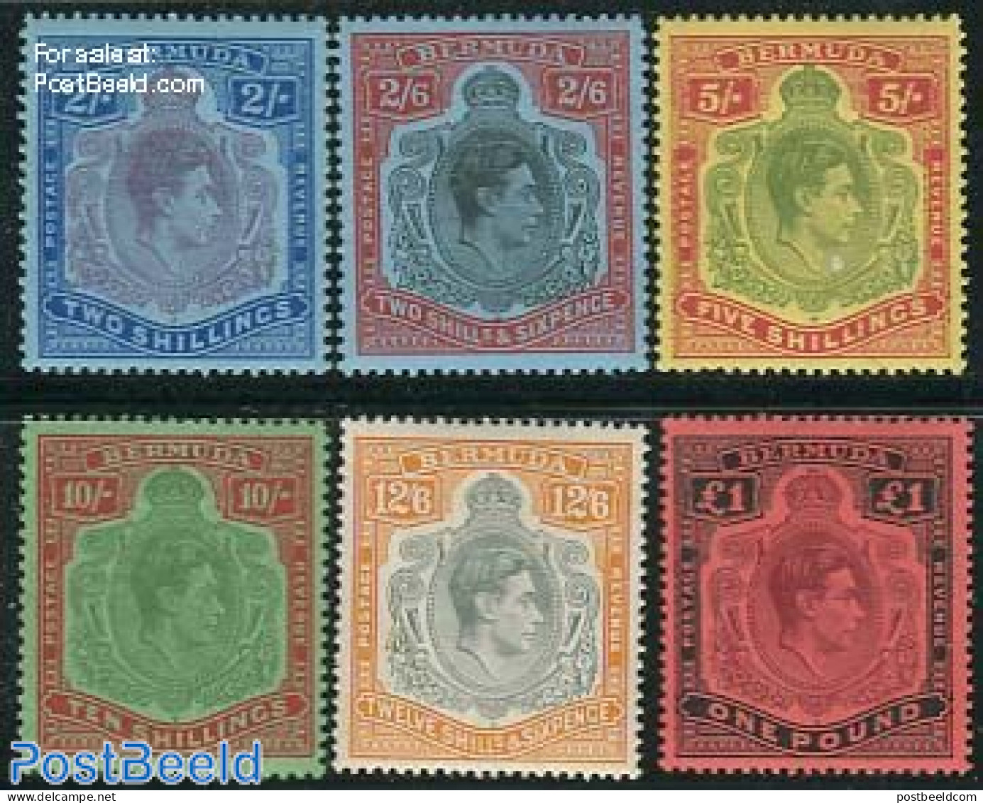 Bermuda 1938 Definitives 6v, Unused (hinged) - Bermudes