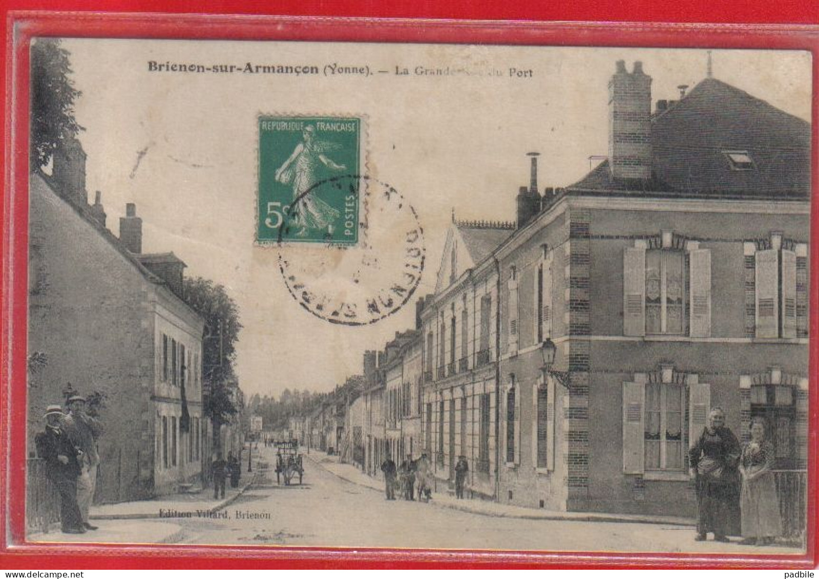 Carte Postale 89. Brienon-sur-Armançon La Grande Rue Du Port  Très Beau Plan - Brienon Sur Armancon