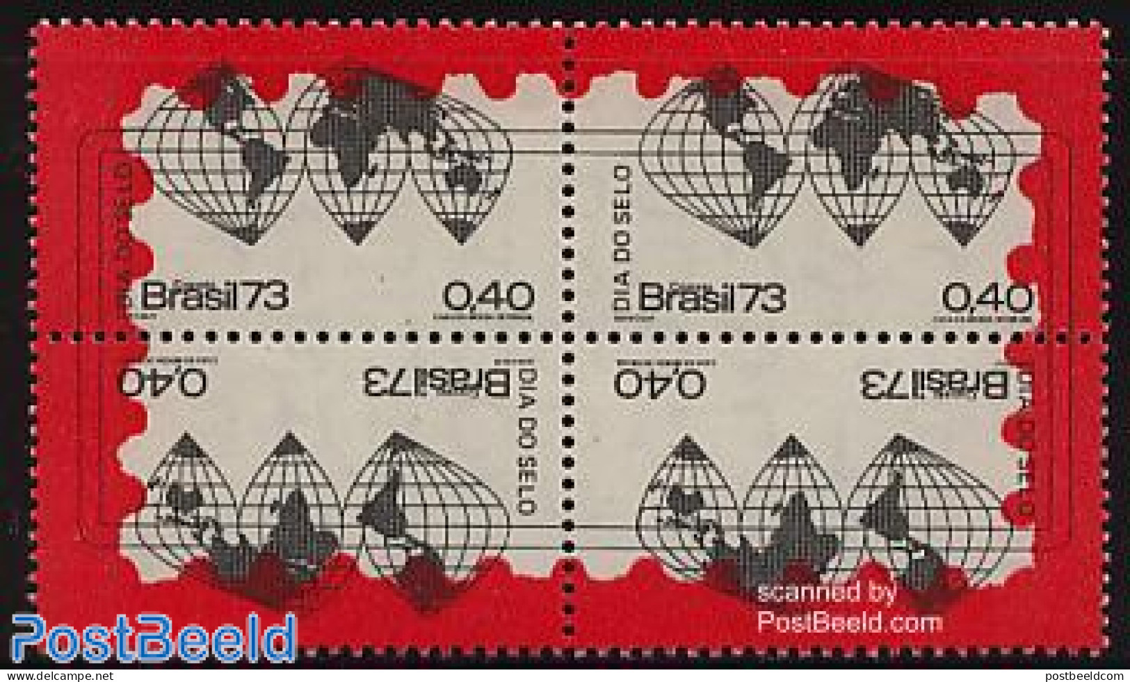 Brazil 1973 Stamp Day 4v [+], Mint NH, Various - Stamp Day - Maps - Ungebraucht