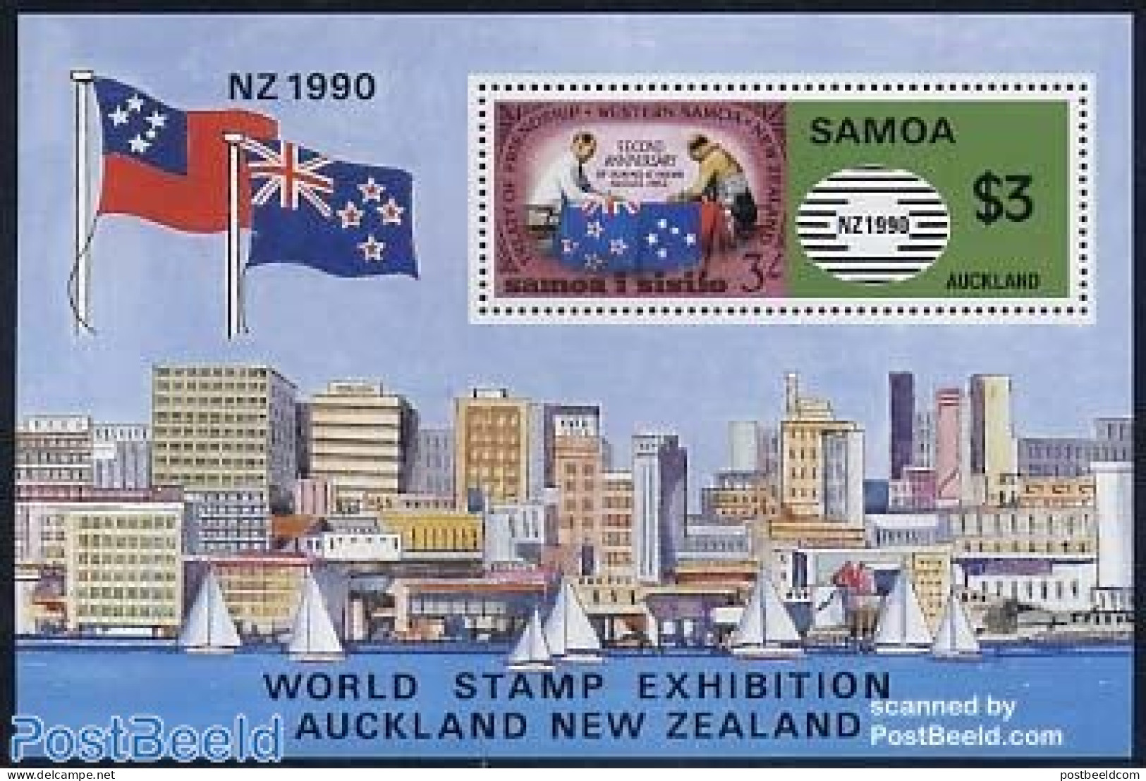 Samoa 1990 New Zealand Stamp Exposition S/s, Mint NH, Philately - Stamps On Stamps - Timbres Sur Timbres