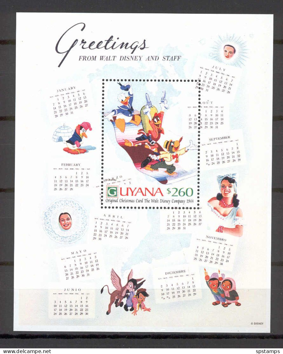 Disney Guyana 1991 Christmas Cards MS #1 MNH - Disney