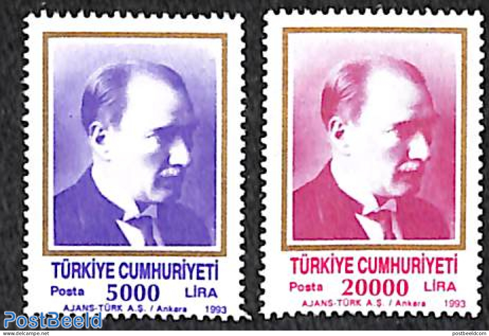 Türkiye 1993 Definitives, Ataturk 2v, Mint NH, History - Politicians - Autres & Non Classés