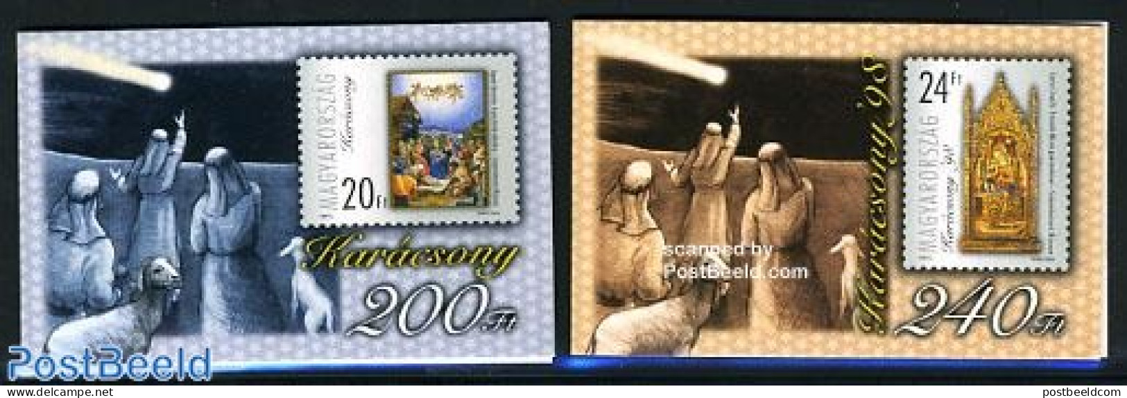 Hungary 1998 Christmas 2 Booklets, Mint NH, Religion - Christmas - Stamp Booklets - Nuovi