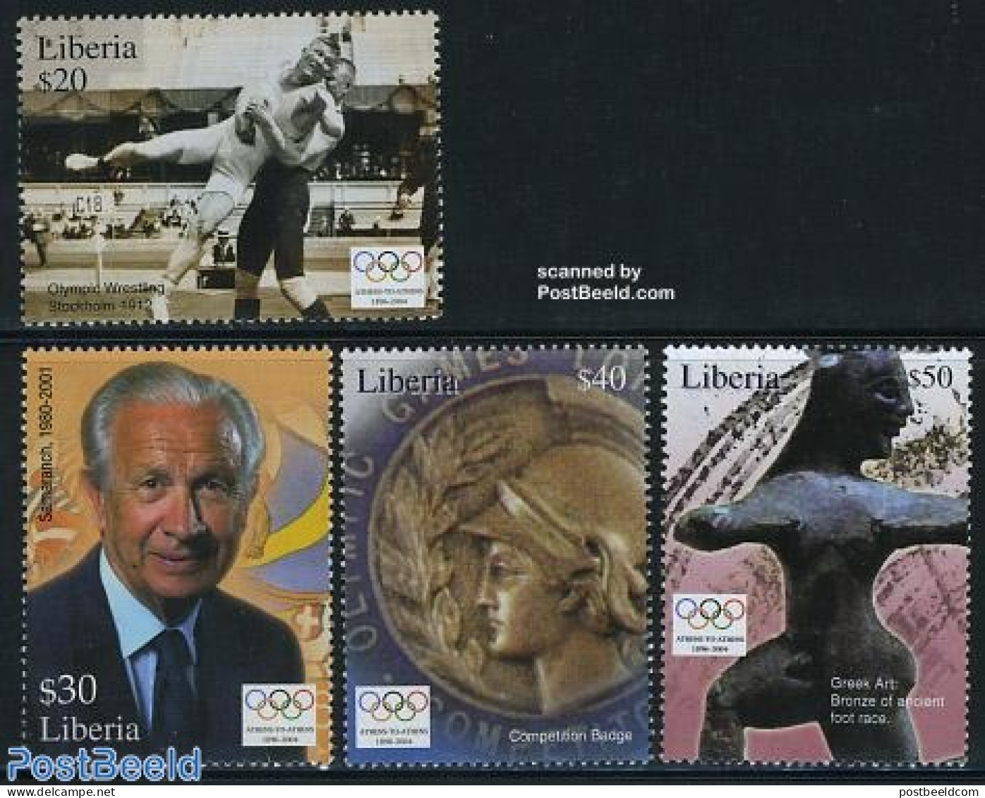 Liberia 2004 Olympic Games Athens 4v, Mint NH, Sport - Athletics - Olympic Games - Atletismo