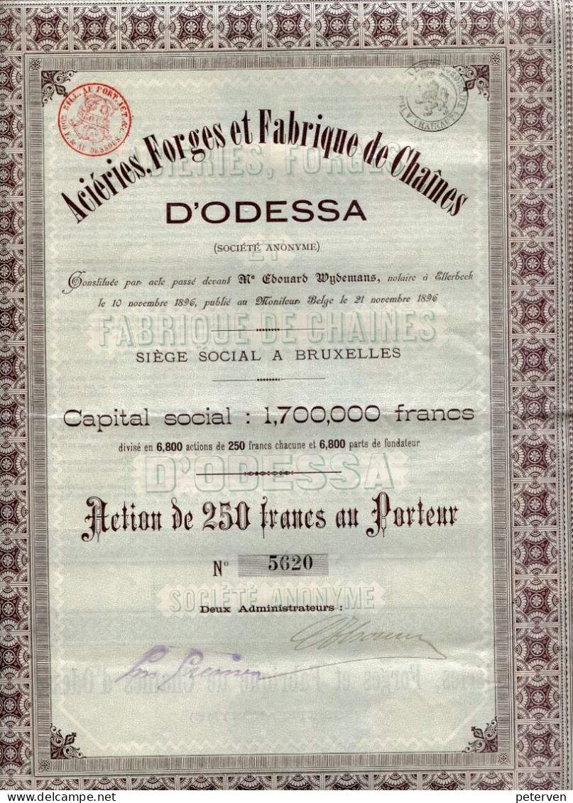 ACIÉRIES, FORGES Et FABRIQUE De CHAINES D'ODESSA - Russland