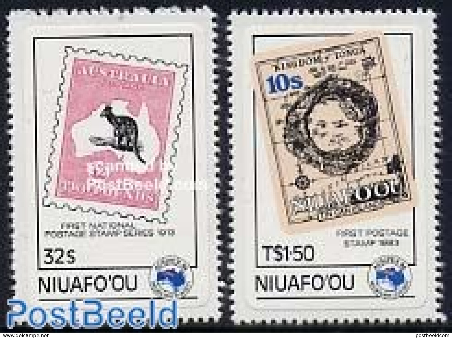 Niuafo'ou 1984 Aussipex 2v, Mint NH, Stamps On Stamps - Briefmarken Auf Briefmarken