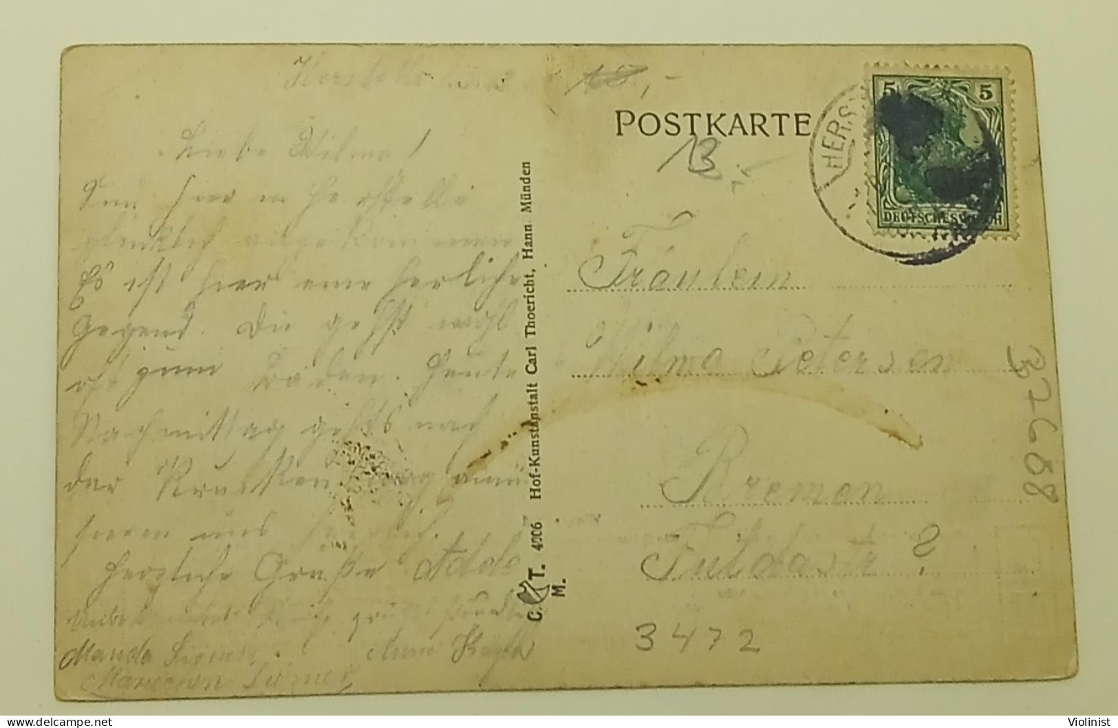 Germany-HERSTELLE A.Weser-postcard Sent In 1913. - Beverungen