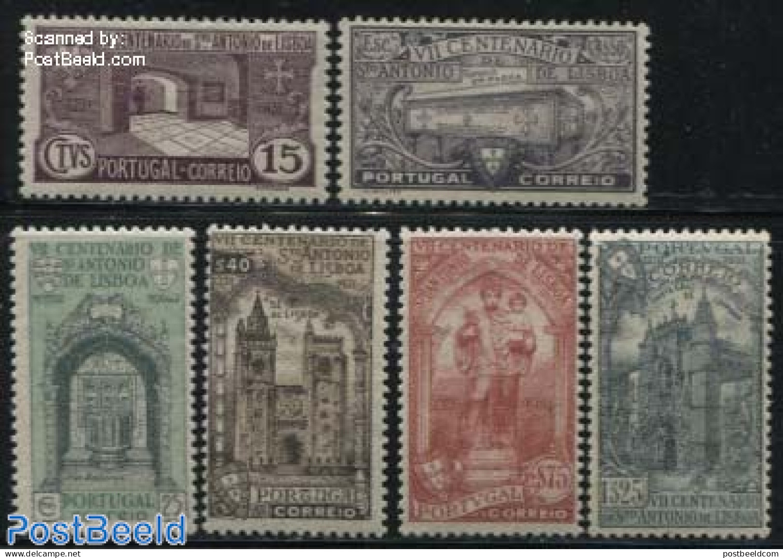 Portugal 1931 St. Antonius Of Padua 6v, Unused (hinged), Religion - Churches, Temples, Mosques, Synagogues - Religion - Ungebraucht