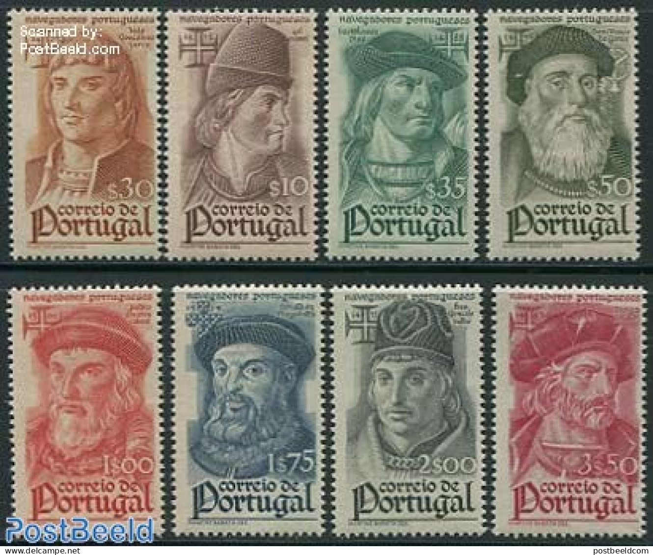 Portugal 1945 Navigators 8v, Mint NH, History - Explorers - Nuevos