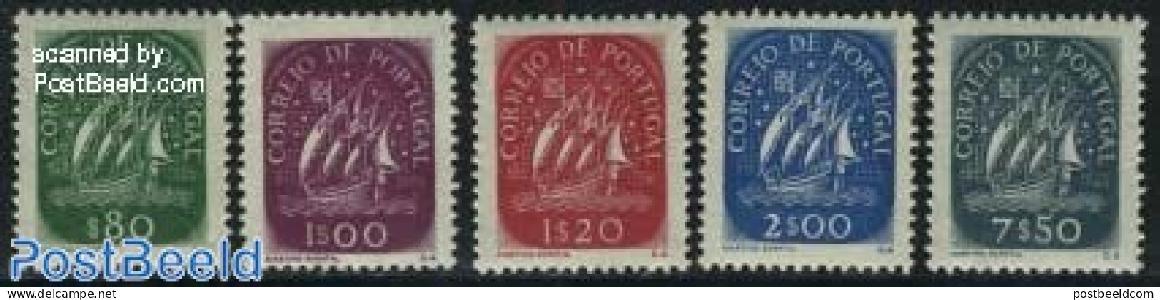 Portugal 1948 Definitives 5v, Mint NH, Transport - Ships And Boats - Neufs