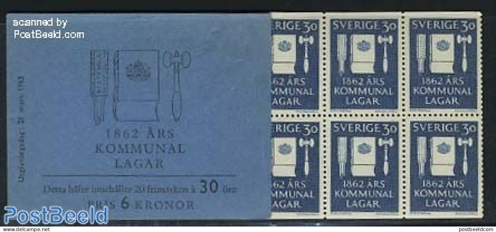 Sweden 1962 Communal Order Booklet, Mint NH, Various - Stamp Booklets - Justice - Ungebraucht