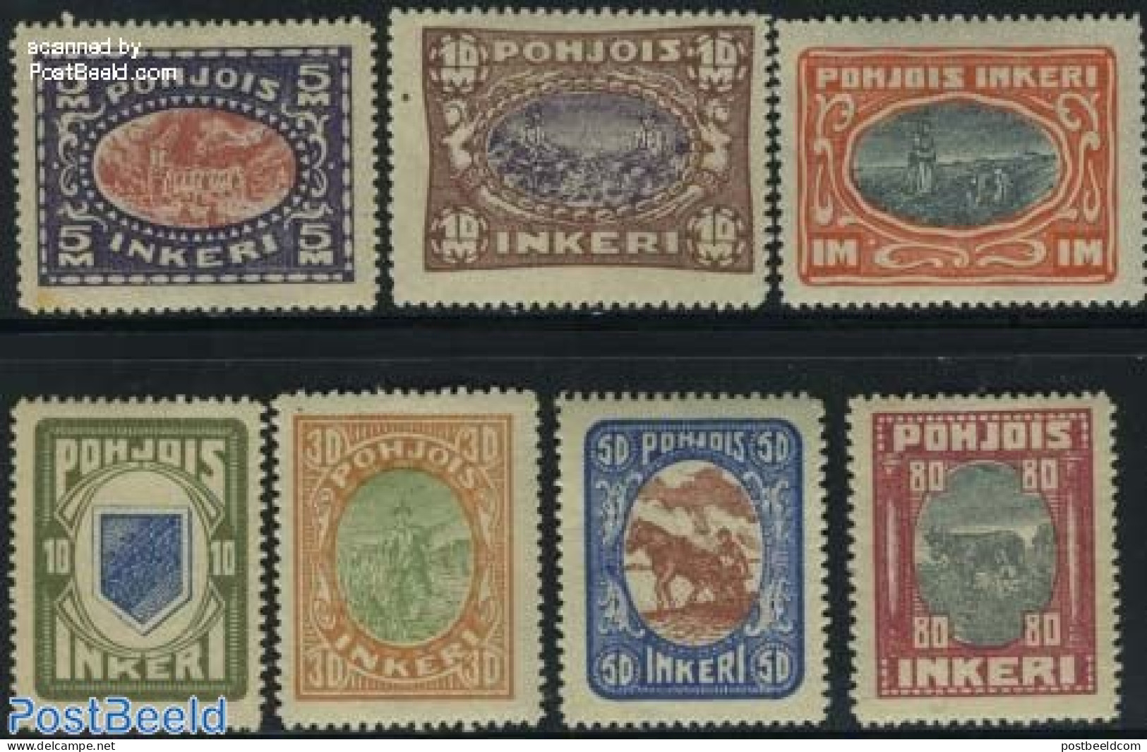 Finland 1920 Nordingermanland, Definitives 7v, Mint NH, Nature - Various - Cattle - Horses - Agriculture - Nuevos