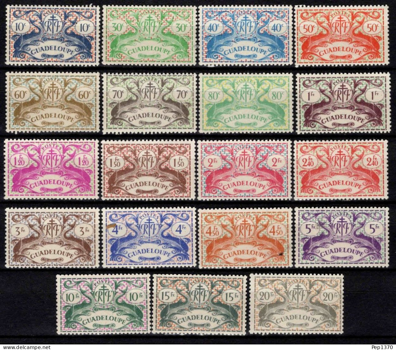 GUADALUPE 1945 - GUADELOUPE - SERIE LONDRES - YVERT 178/196** (EX-COLONIA FRANCESA) - Unused Stamps