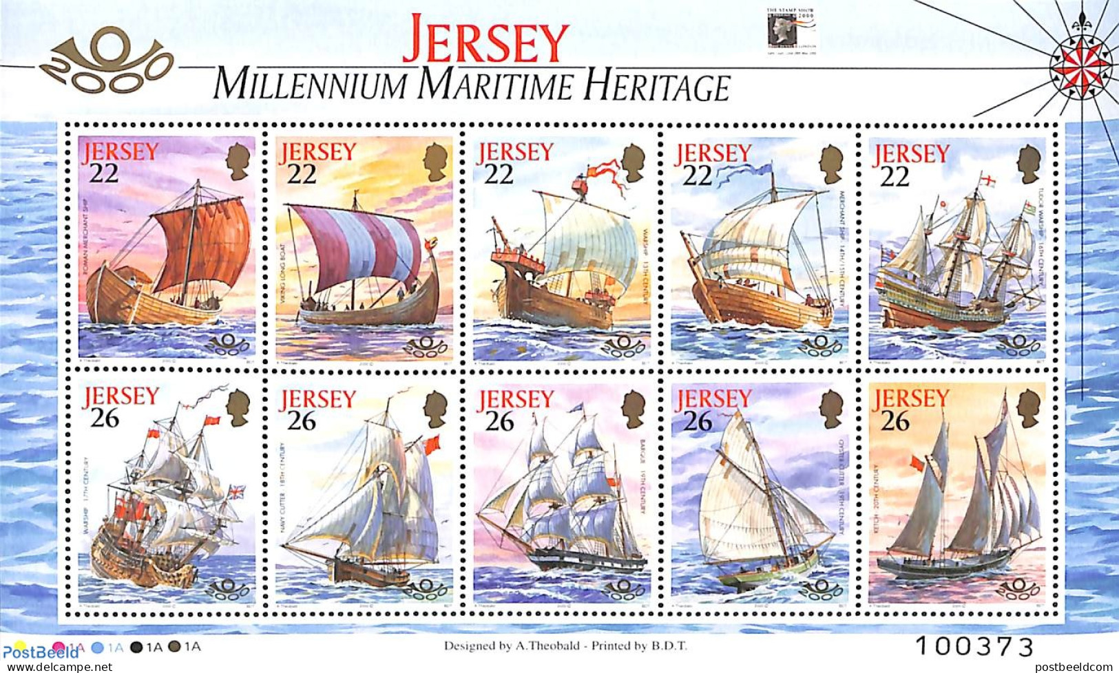 Jersey 2000 Ships, Stamp Show M/s, Mint NH, Transport - Philately - Ships And Boats - Ships
