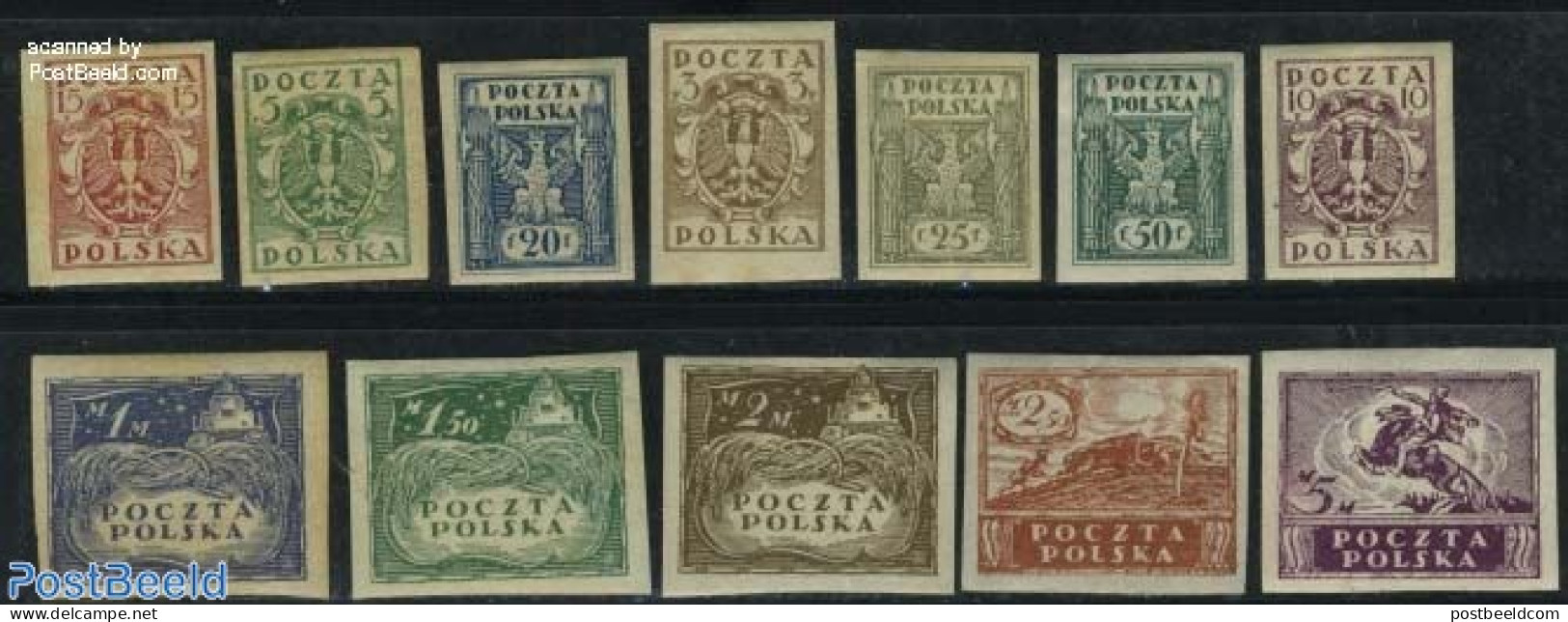 Poland 1919 Definitives 12v, Unused (hinged) - Unused Stamps