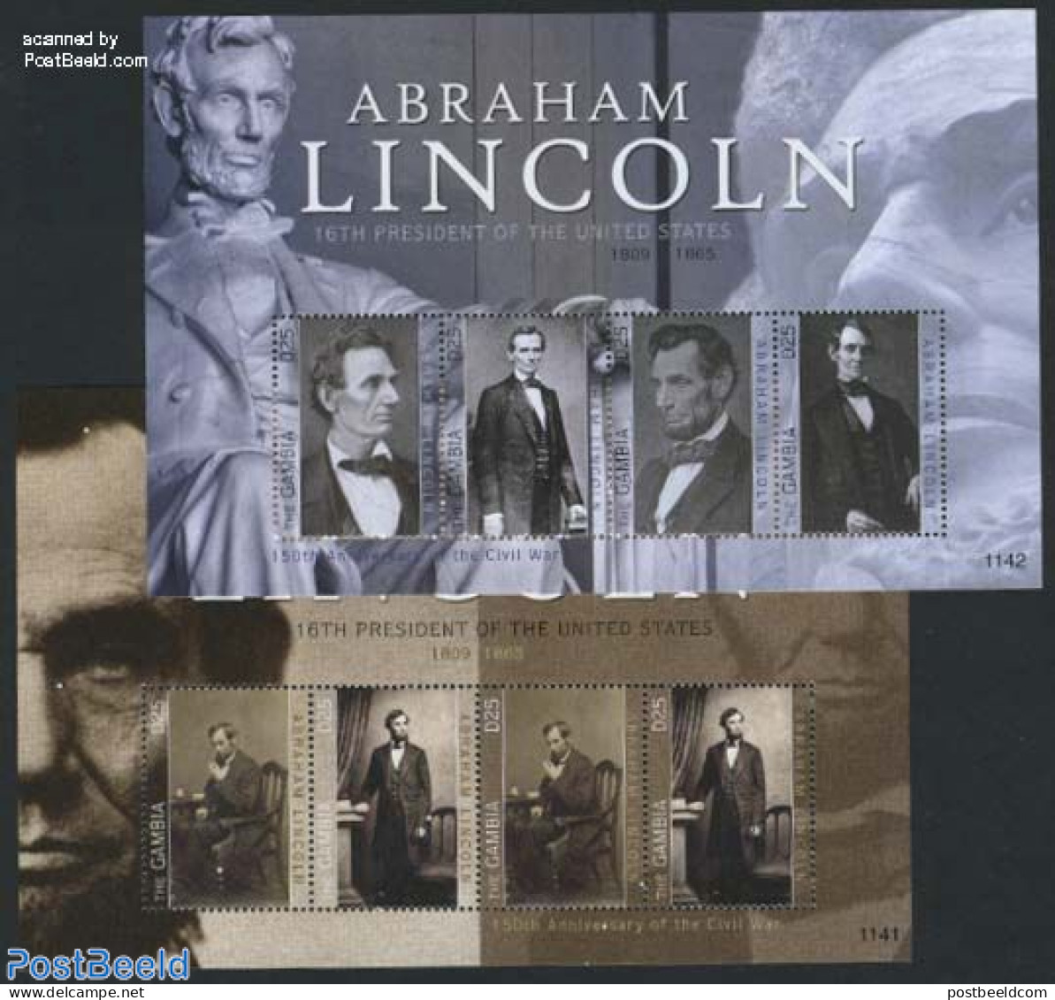 Gambia 2011 Abraham Lincoln 8v (2 M/s), Mint NH, History - Politicians - Gambia (...-1964)