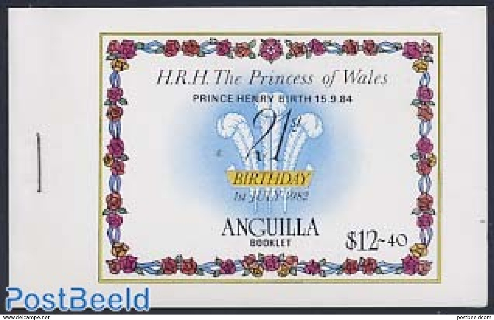 Anguilla 1984 Birth Of Henry Booklet, Mint NH, History - Kings & Queens (Royalty) - Stamp Booklets - Koniklijke Families