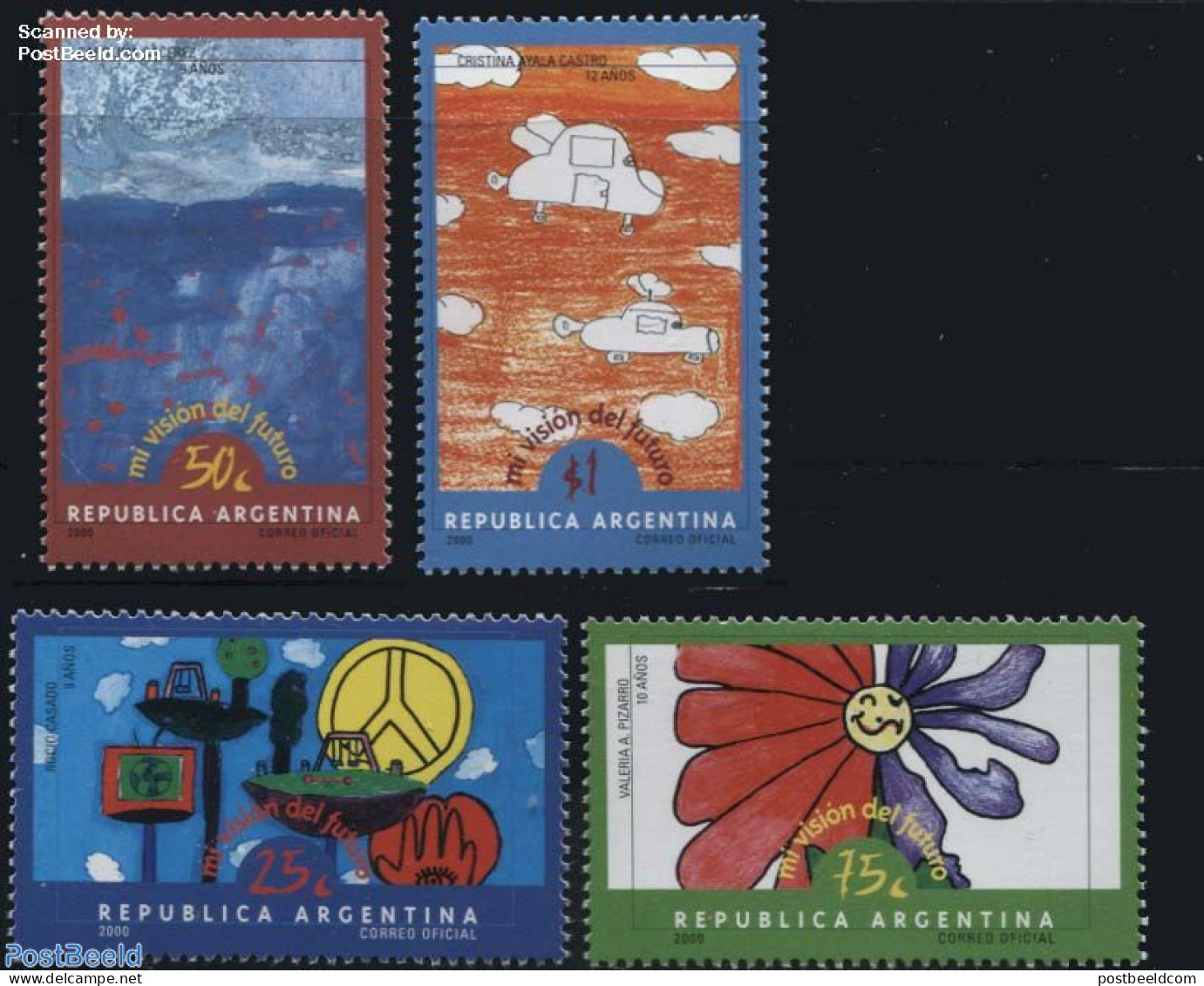 Argentina 2000 The Future 4v, Mint NH, Art - Children Drawings - Nuevos