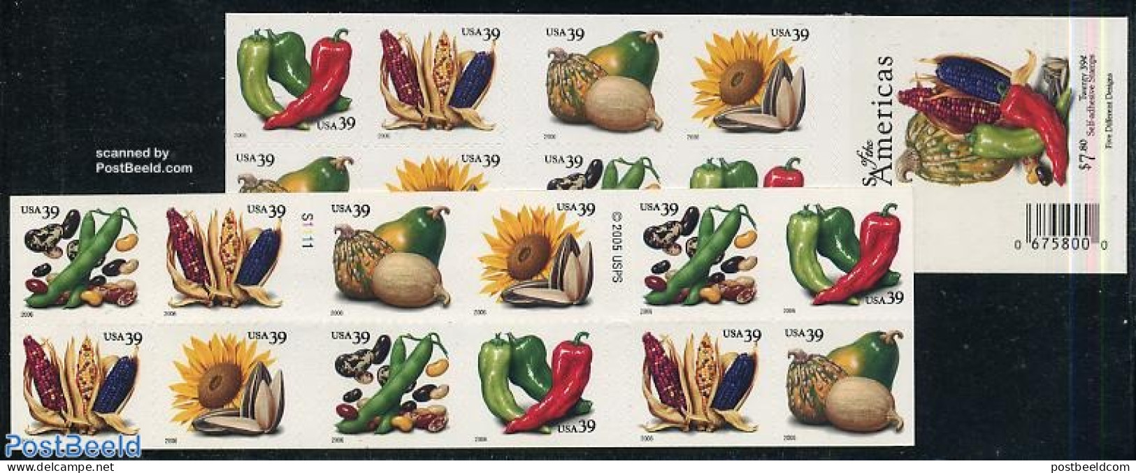 United States Of America 2006 Vegetables 4x5v In Booklet (16 Diff. Stamps), Mint NH, Health - Food & Drink - Stamp Boo.. - Neufs