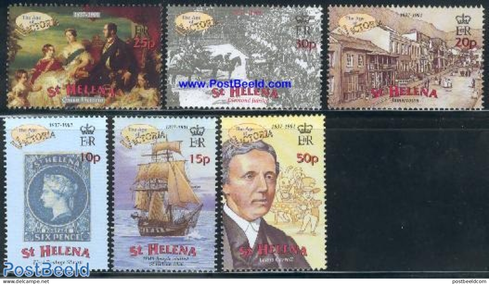 Saint Helena 2001 The Age Of Victoria 6v, Mint NH, History - Transport - History - Kings & Queens (Royalty) - Stamps O.. - Koniklijke Families
