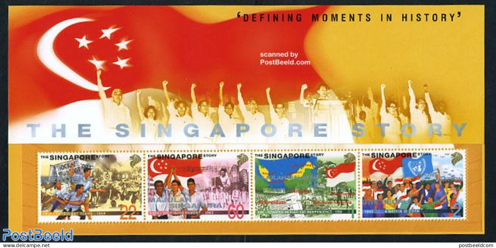 Singapore 1998 History S/s, Mint NH, History - Various - History - Stamps On Stamps - Maps - Timbres Sur Timbres