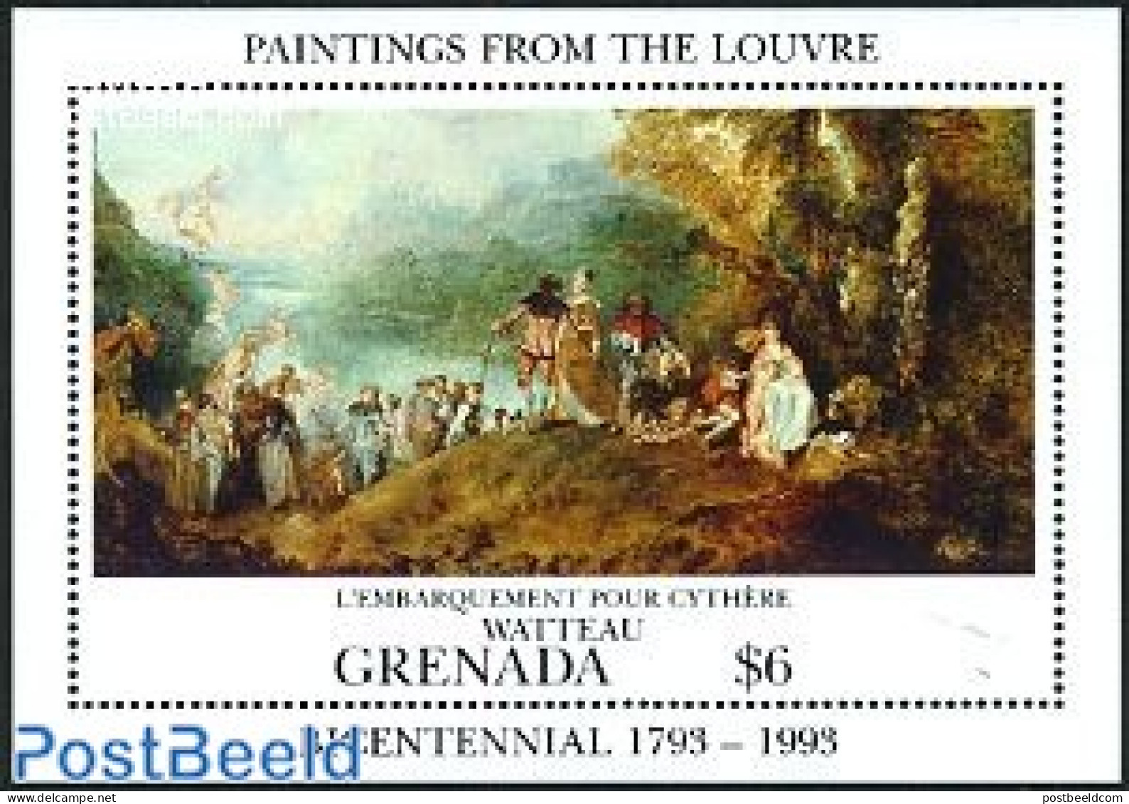 Grenada 1993 Louvre Museum S/s, Mint NH, Art - Museums - Paintings - Musées
