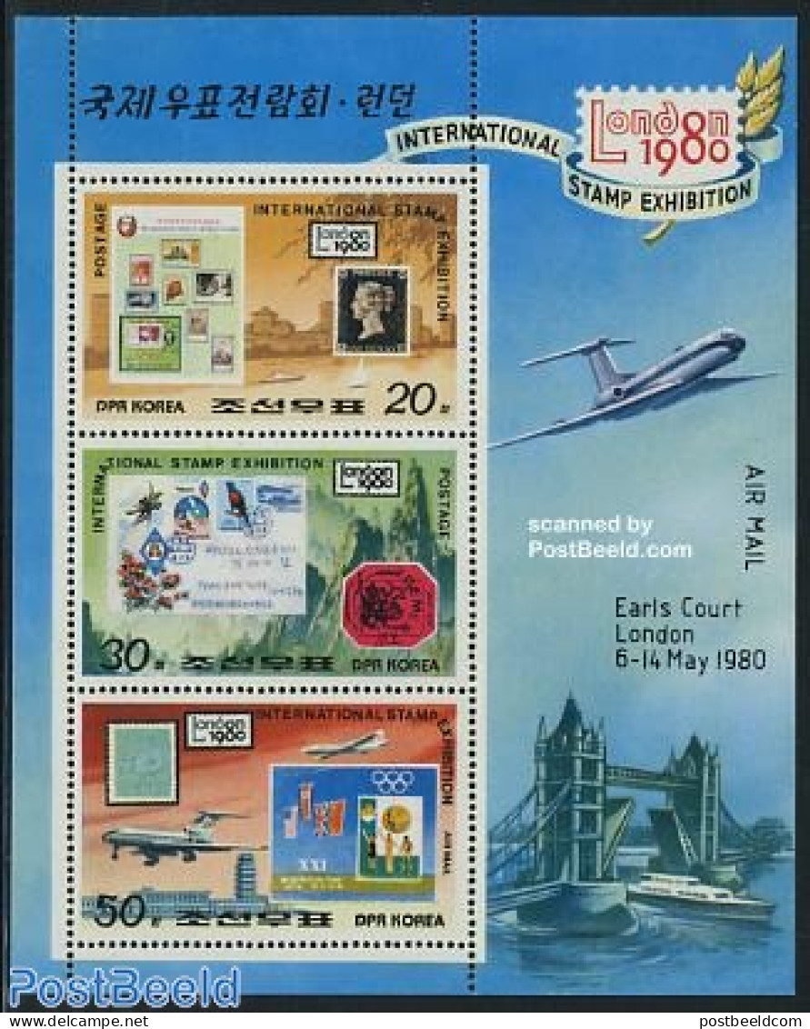 Korea, North 1980 Stamp Expo London 1980 S/s, Mint NH, Stamps On Stamps - Timbres Sur Timbres