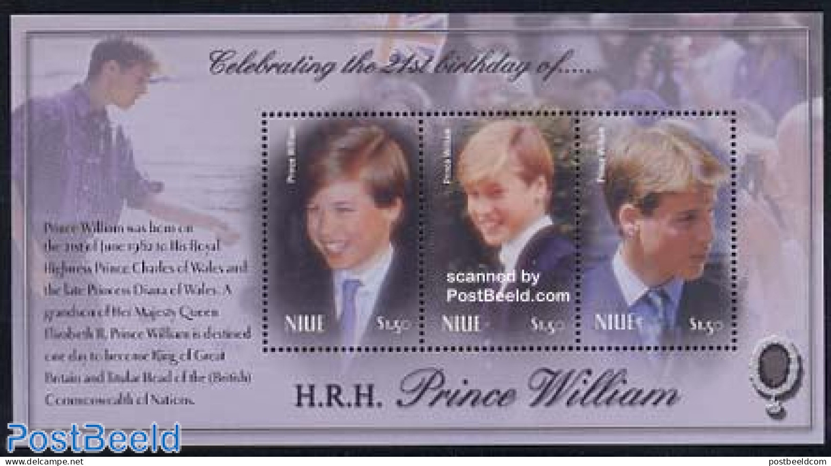 Niue 2004 Prince William 3v M/s, Mint NH, History - Kings & Queens (Royalty) - Koniklijke Families