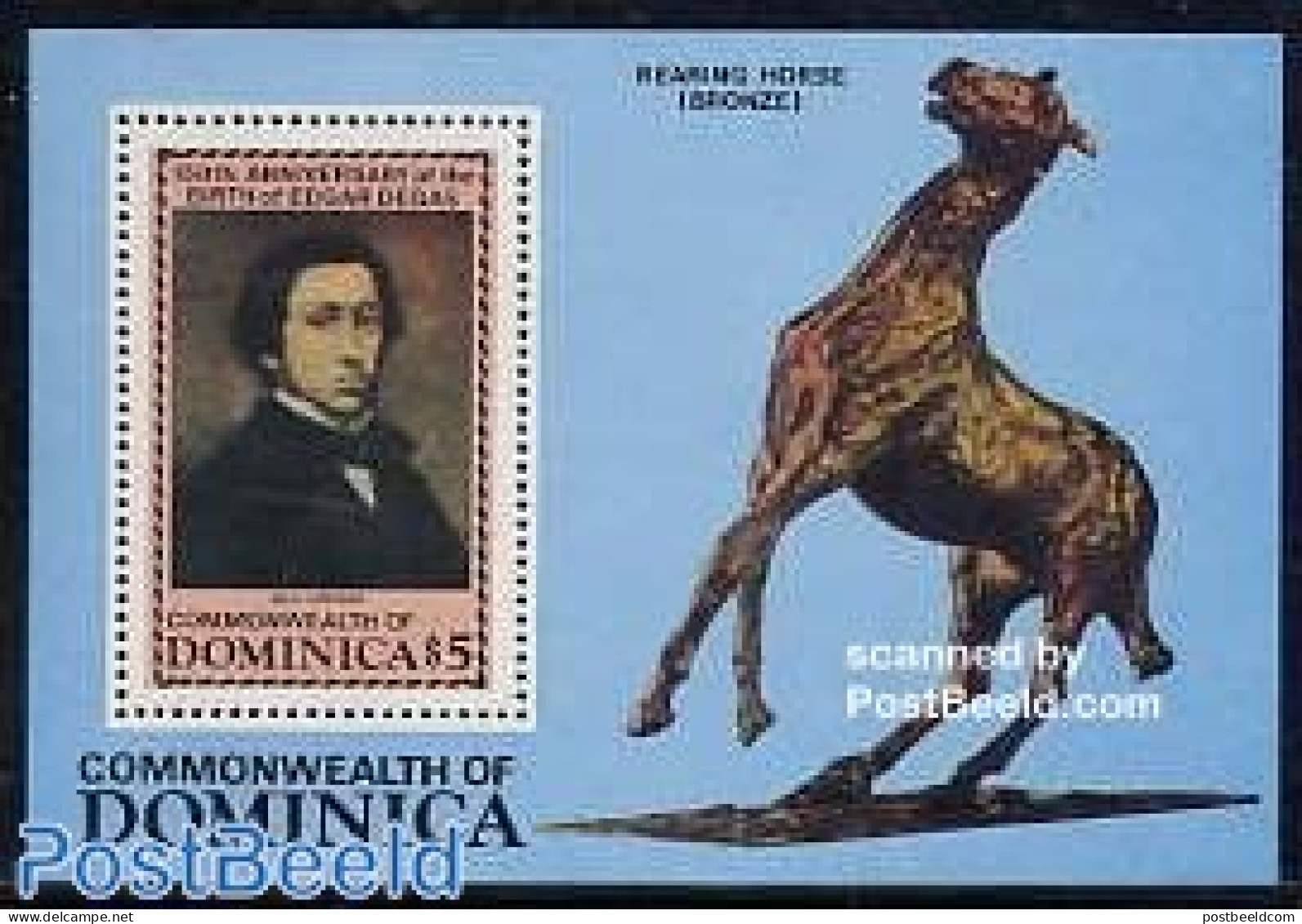 Dominica 1984 Edgar Degas S/s, Mint NH, Nature - Horses - Art - Edgar Degas - Modern Art (1850-present) - República Dominicana