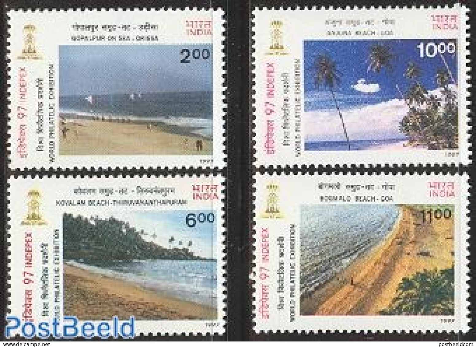 India 1997 Indepex 4v, Mint NH, Various - Tourism - Unused Stamps