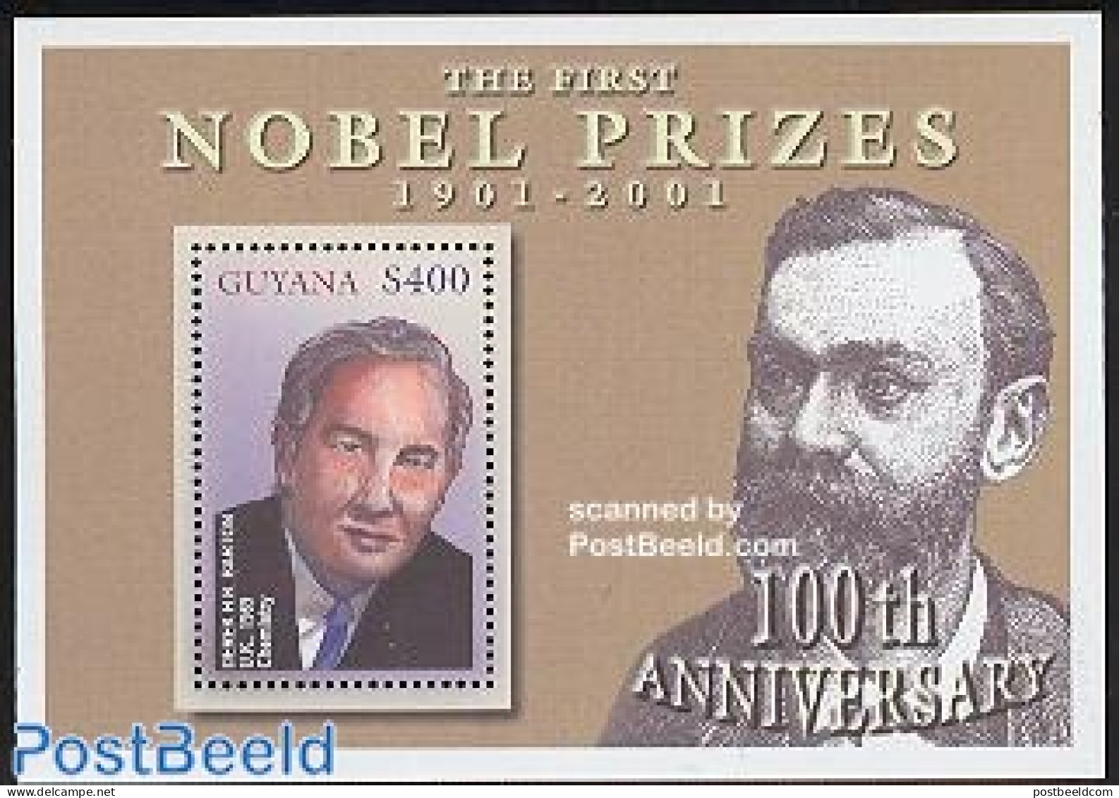Guyana 2001 Nobel Prize S/s, D.H.R. Barton, Mint NH, History - Science - Nobel Prize Winners - Chemistry & Chemists - Nobelpreisträger