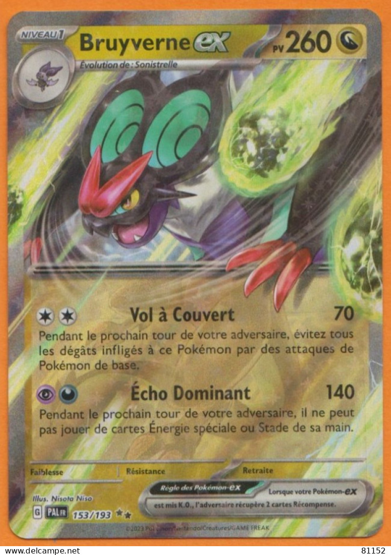 Carte Pokemon Bruyverne EX Pv260 153/193 Echo Dominant Année 2023 - Lots & Collections