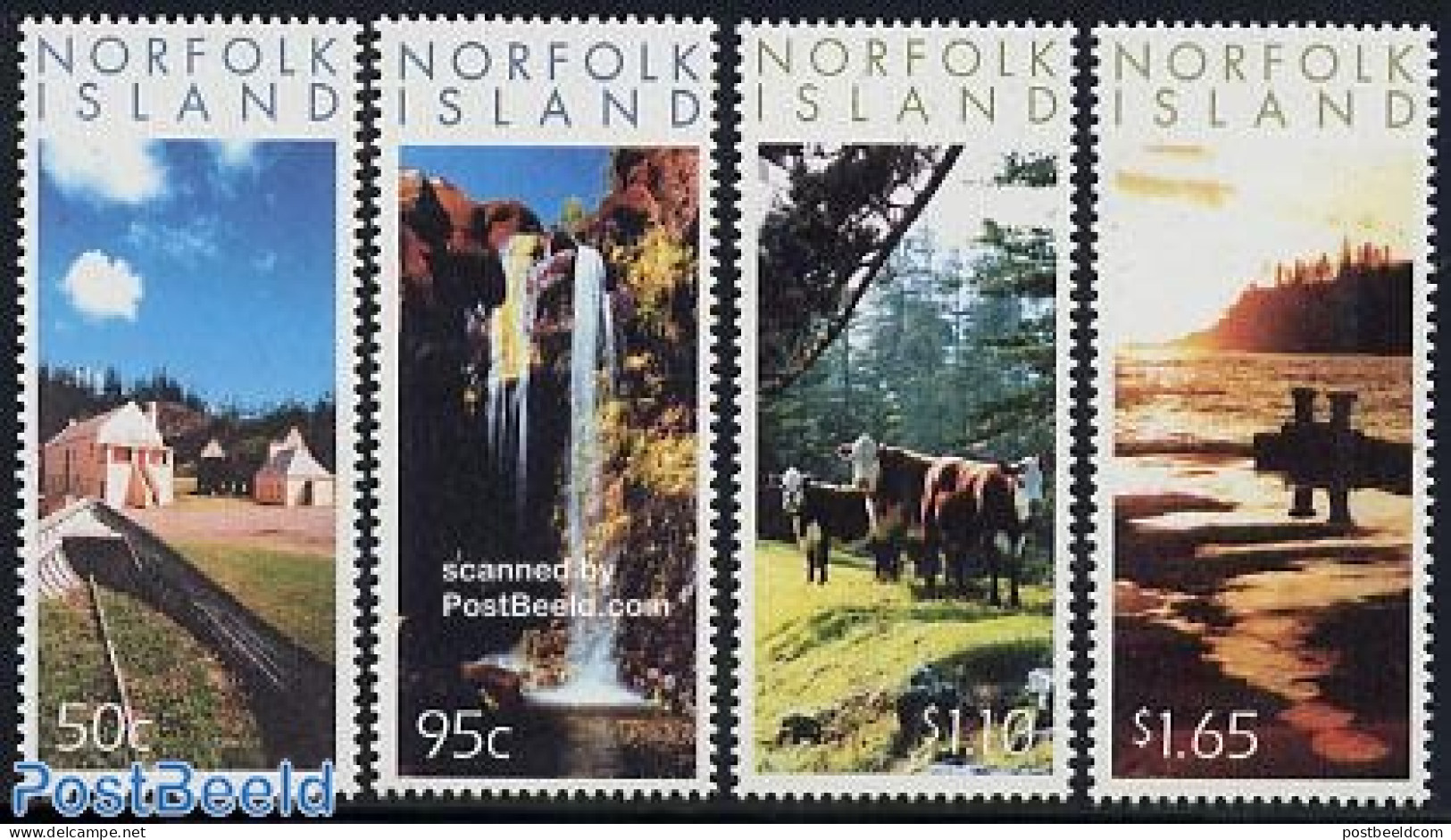 Norfolk Island 2004 Island Scenes 4v, Mint NH, Nature - Transport - Cattle - Water, Dams & Falls - Ships And Boats - Ships