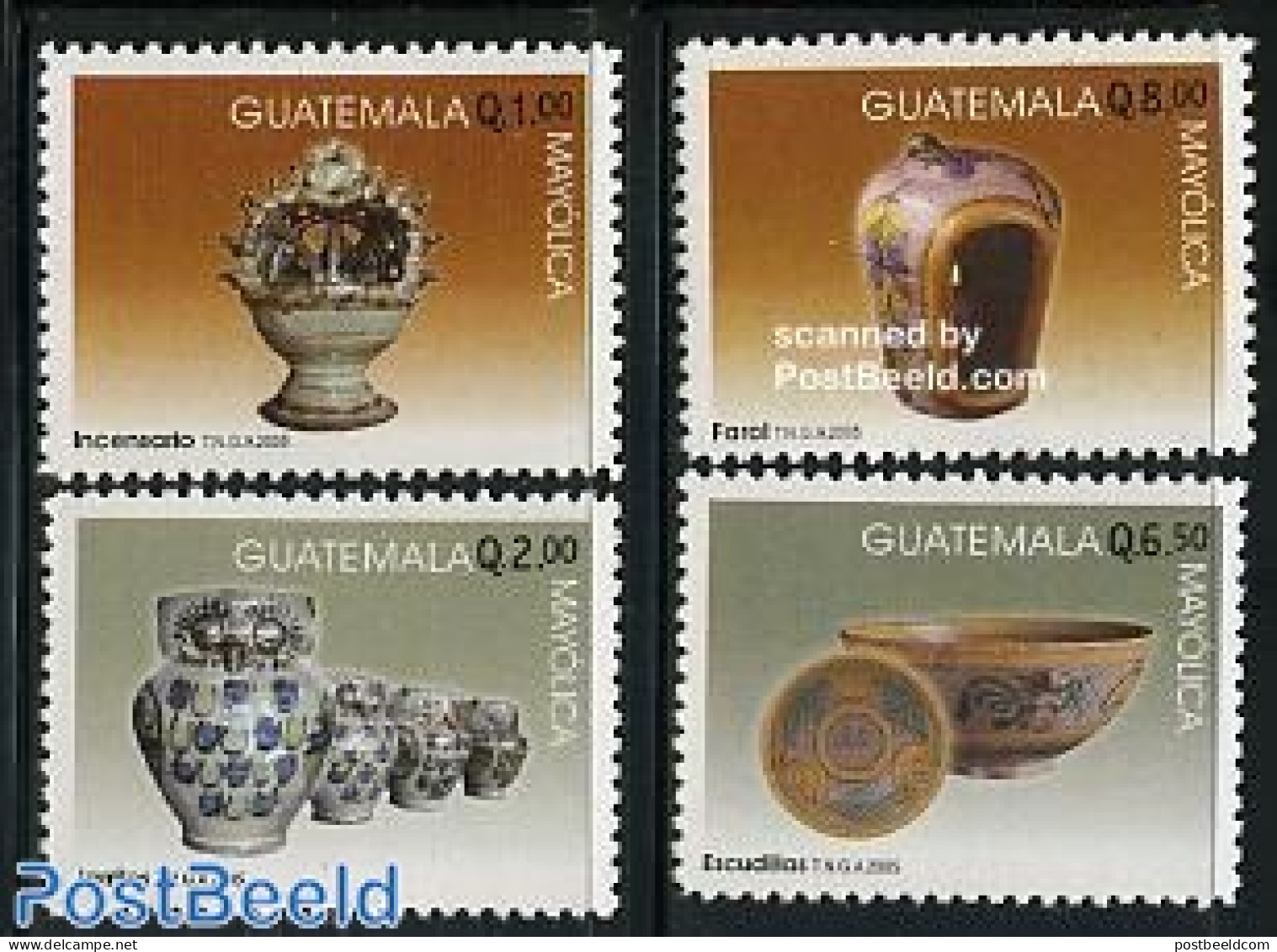 Guatemala 2005 Ceramics 4v, Mint NH, Art - Art & Antique Objects - Ceramics - Porzellan