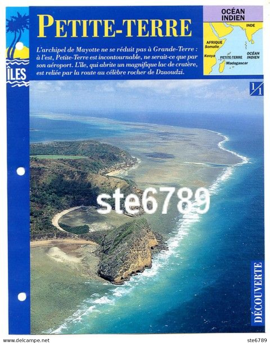 ILE PETITE TERRE  1/1 Archipel Mayotte Série Iles Océan Indien  Géographie Découverte Fiche Dépliante - Geografía
