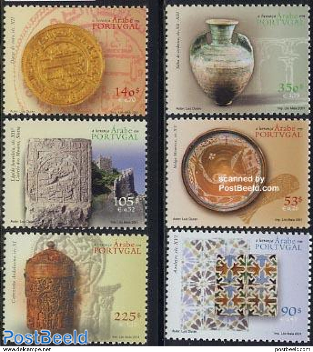 Portugal 2001 Arab Culture 6v, Mint NH, Art - Art & Antique Objects - Ceramics - Unused Stamps