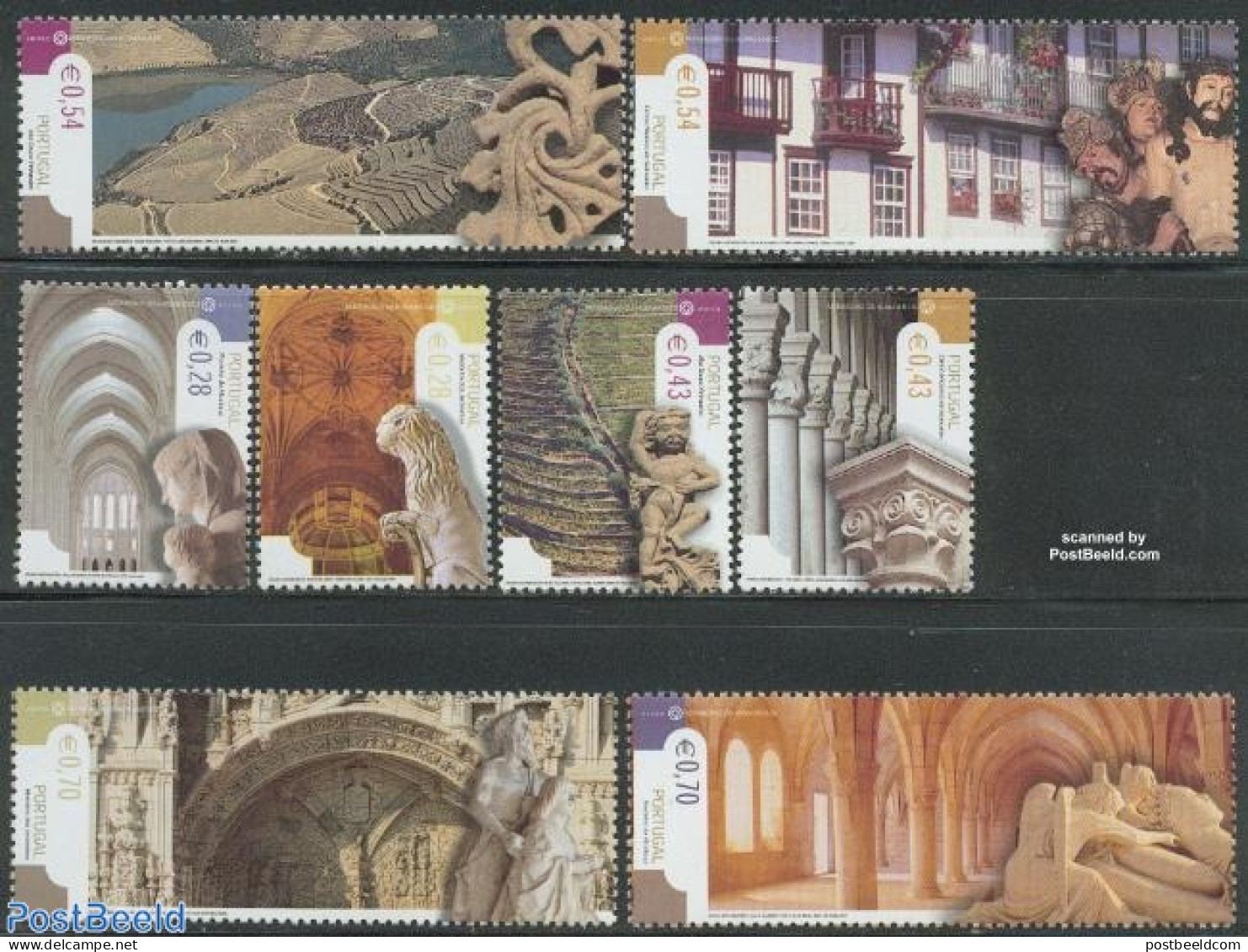 Portugal 2002 World Heritage 8v, Mint NH, History - World Heritage - Art - Architecture - Sculpture - Unused Stamps