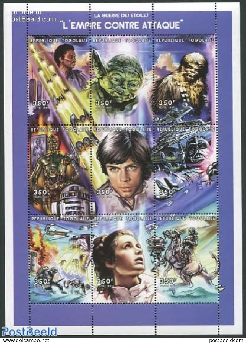 Togo 1997 Starwars 9v M/s, Mint NH, Art - Photography - Science Fiction - Photography