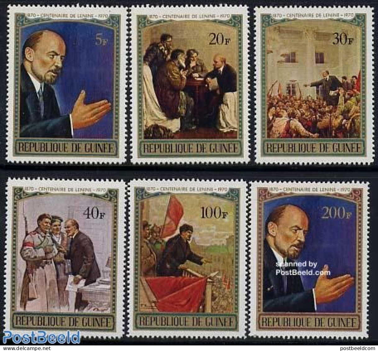 Guinea, Republic 1970 Lenin Birthday 6v, Mint NH, History - Lenin - Lénine