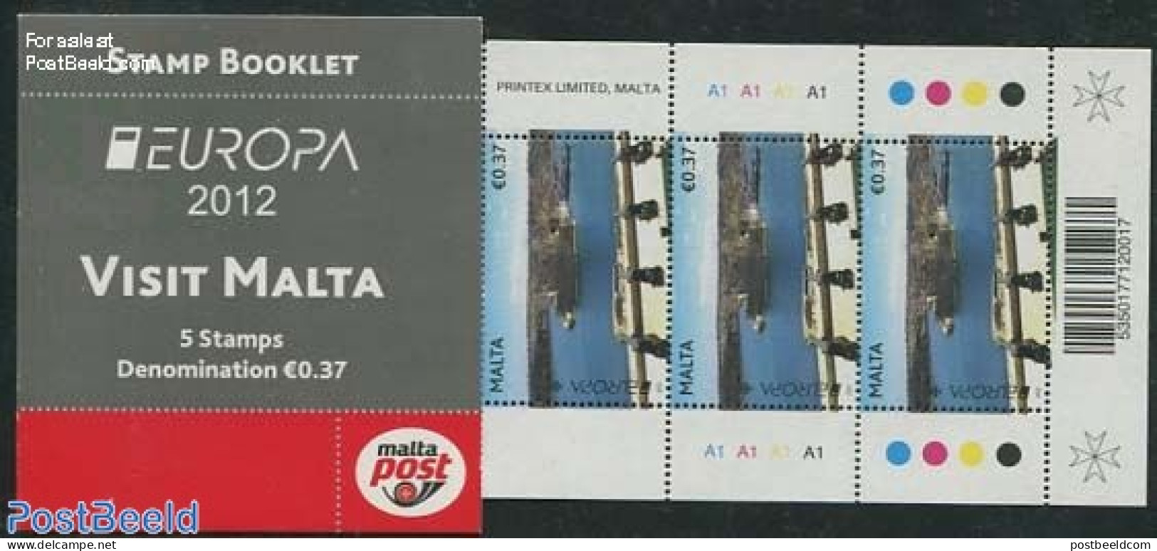 Malta 2012 Europe, Visit Malta Booklet, Mint NH, History - Transport - Various - Europa (cept) - Stamp Booklets - Ship.. - Sin Clasificación