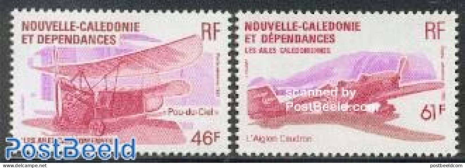 New Caledonia 1983 Aeroplanes 2v, Mint NH, Transport - Aircraft & Aviation - Ongebruikt