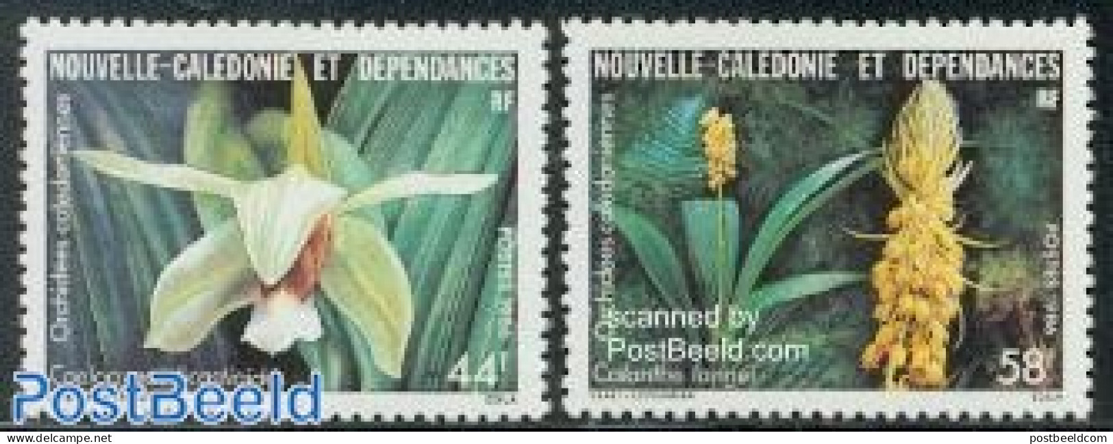 New Caledonia 1986 Orchids 2v, Mint NH, Nature - Flowers & Plants - Orchids - Neufs