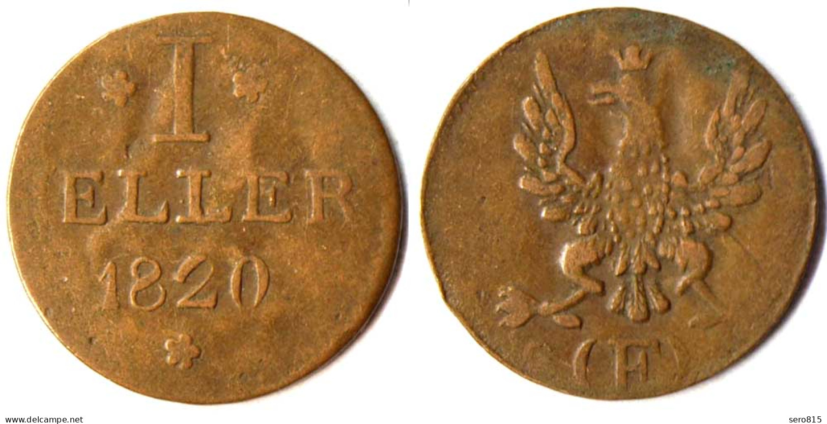 Frankfurt Altdeutsche Staaten 1 Heller 1820 '- F   (r1200 - Kleine Munten & Andere Onderverdelingen