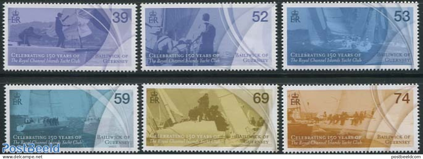 Guernsey 2012 150 Years Yacht Club 6v, Mint NH, Sport - Transport - Sailing - Ships And Boats - Segeln