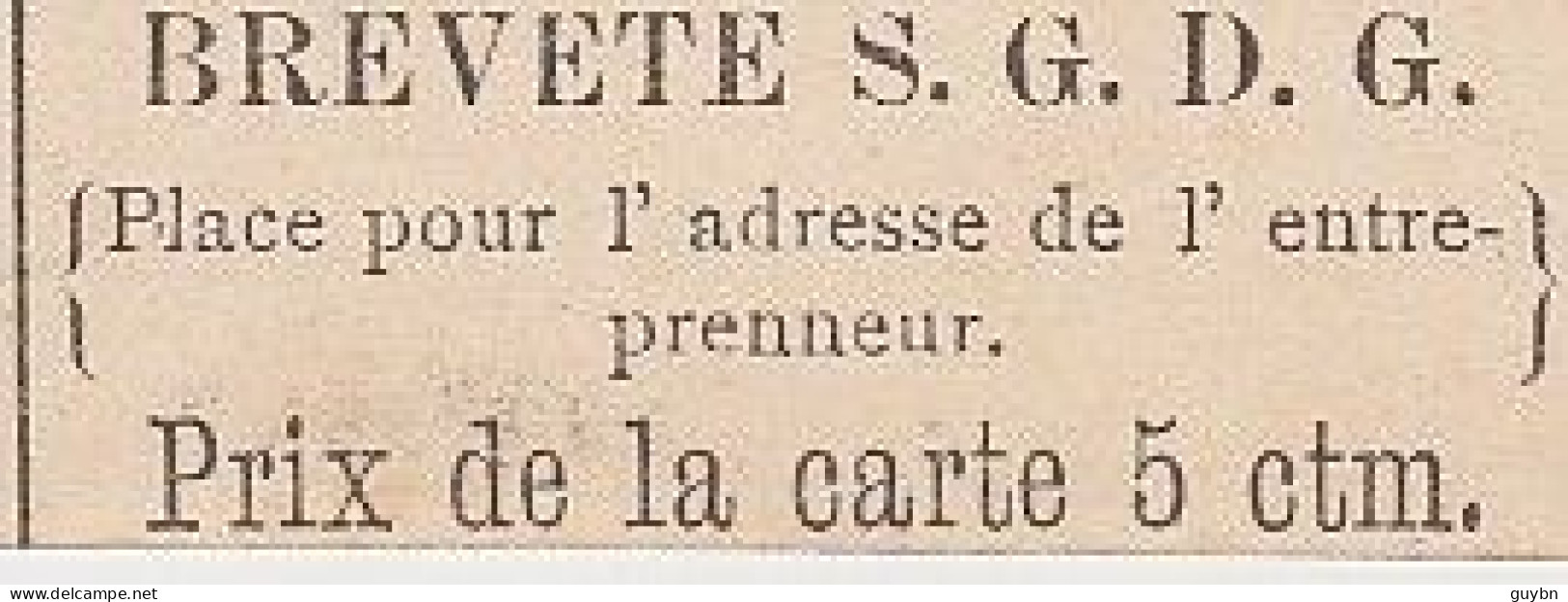 France Entier Cp Publicitaire Sage 10c Vendue 5 Centime .. Repiquage Annonces Pour Paris Sur Cp G05 .. NON REFERENCE .. - Cartes Postales Types Et TSC (avant 1995)