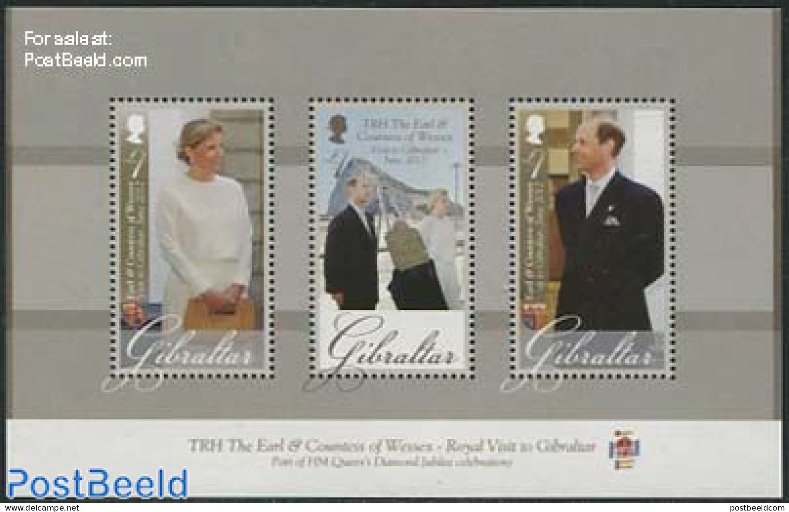 Gibraltar 2012 Royal Visit S/s, Mint NH, History - Kings & Queens (Royalty) - Koniklijke Families