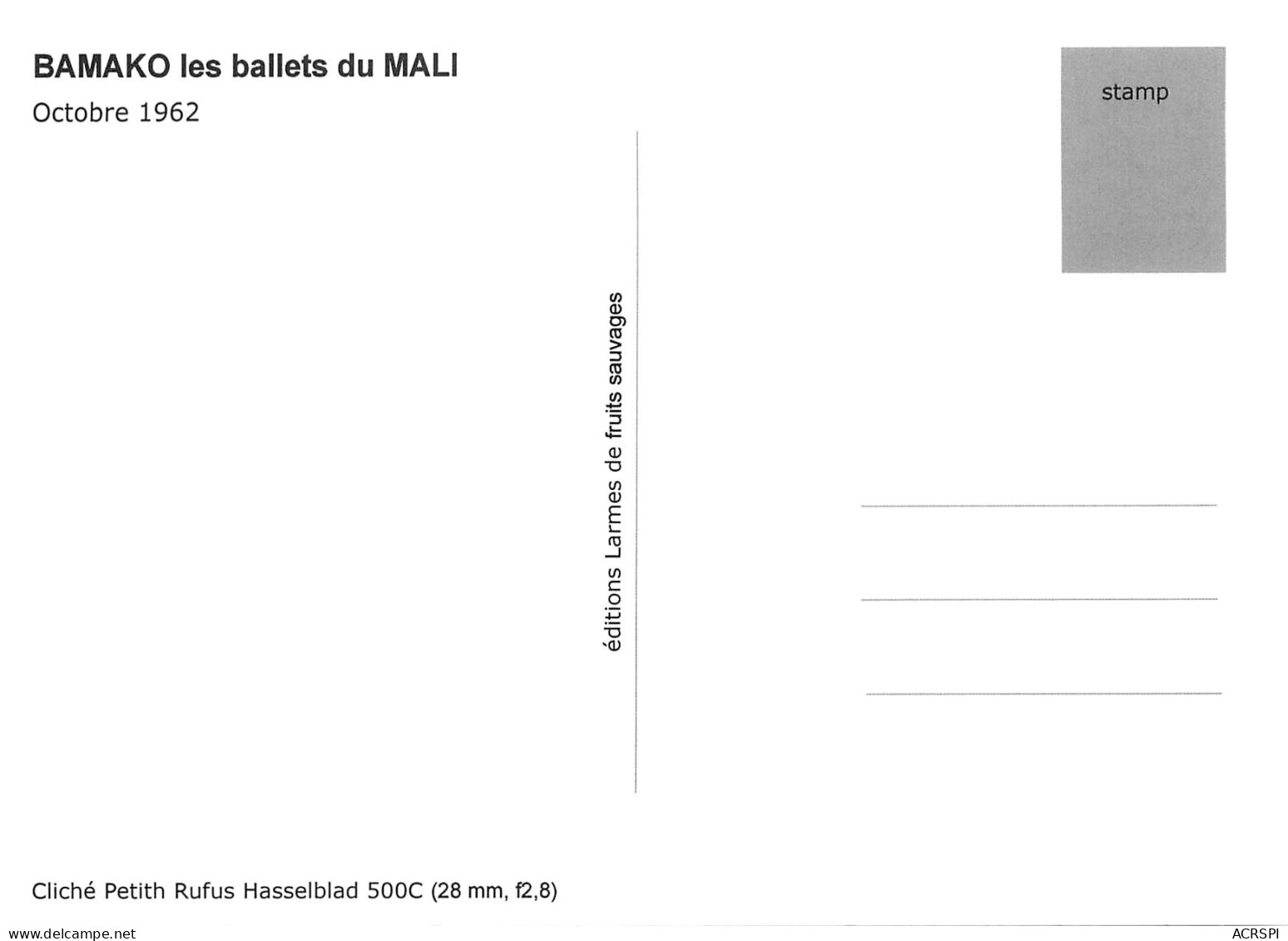 MALI  BAMAKO Les Ballets Du Mali En Octobre 1962 Ed Larmes De Fruits Sauvages Boite Bois 1 - Mali