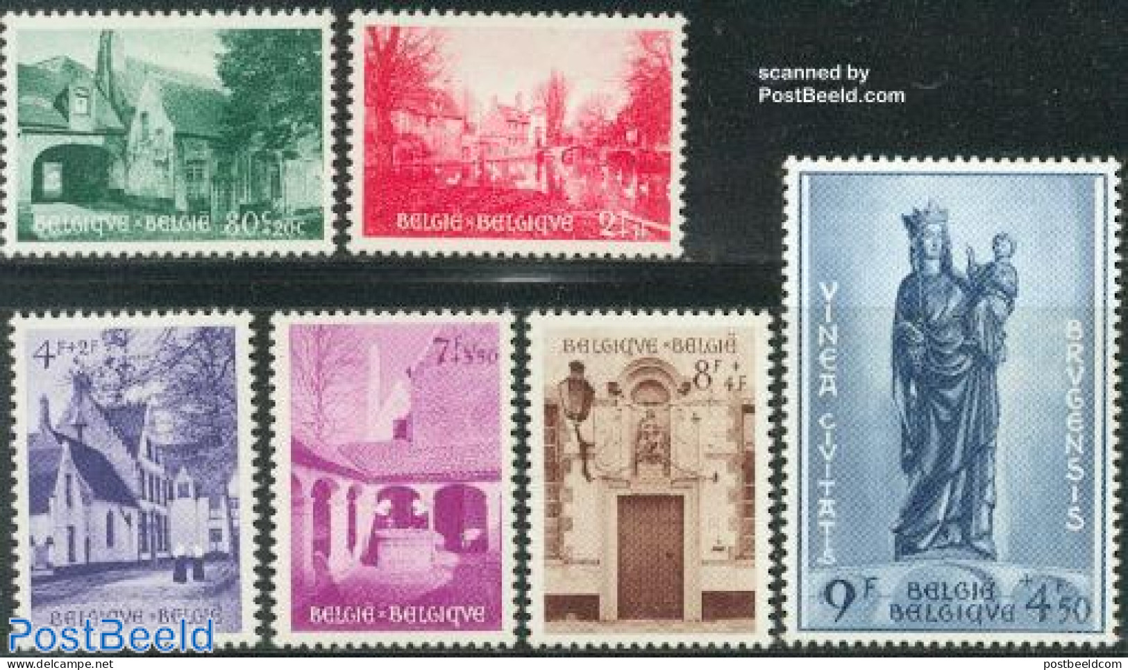 Belgium 1954 Culture 6v, Mint NH, Art - Architecture - Sculpture - Unused Stamps
