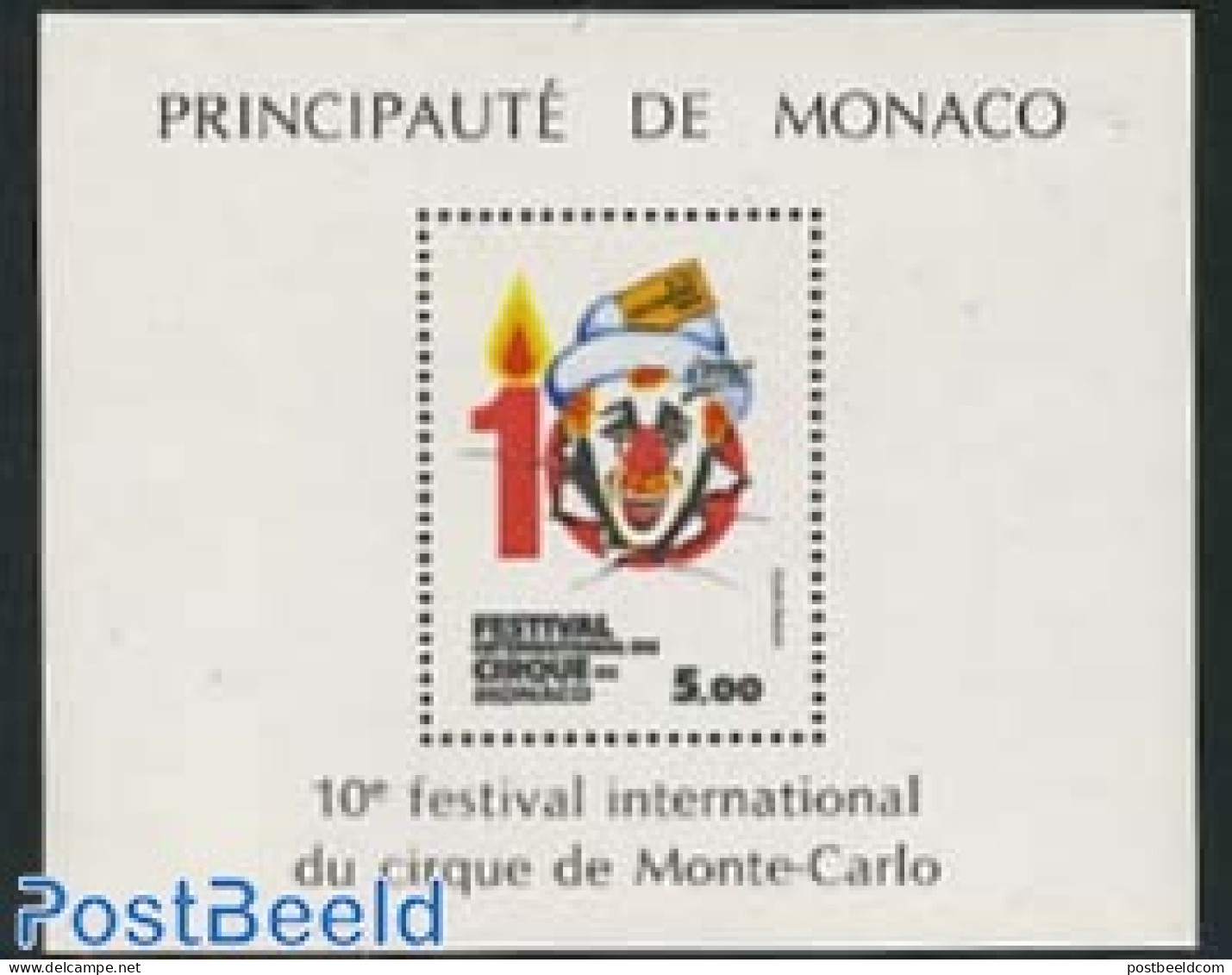 Monaco 1984 Circus Festival S/s, Mint NH, Performance Art - Circus - Unused Stamps