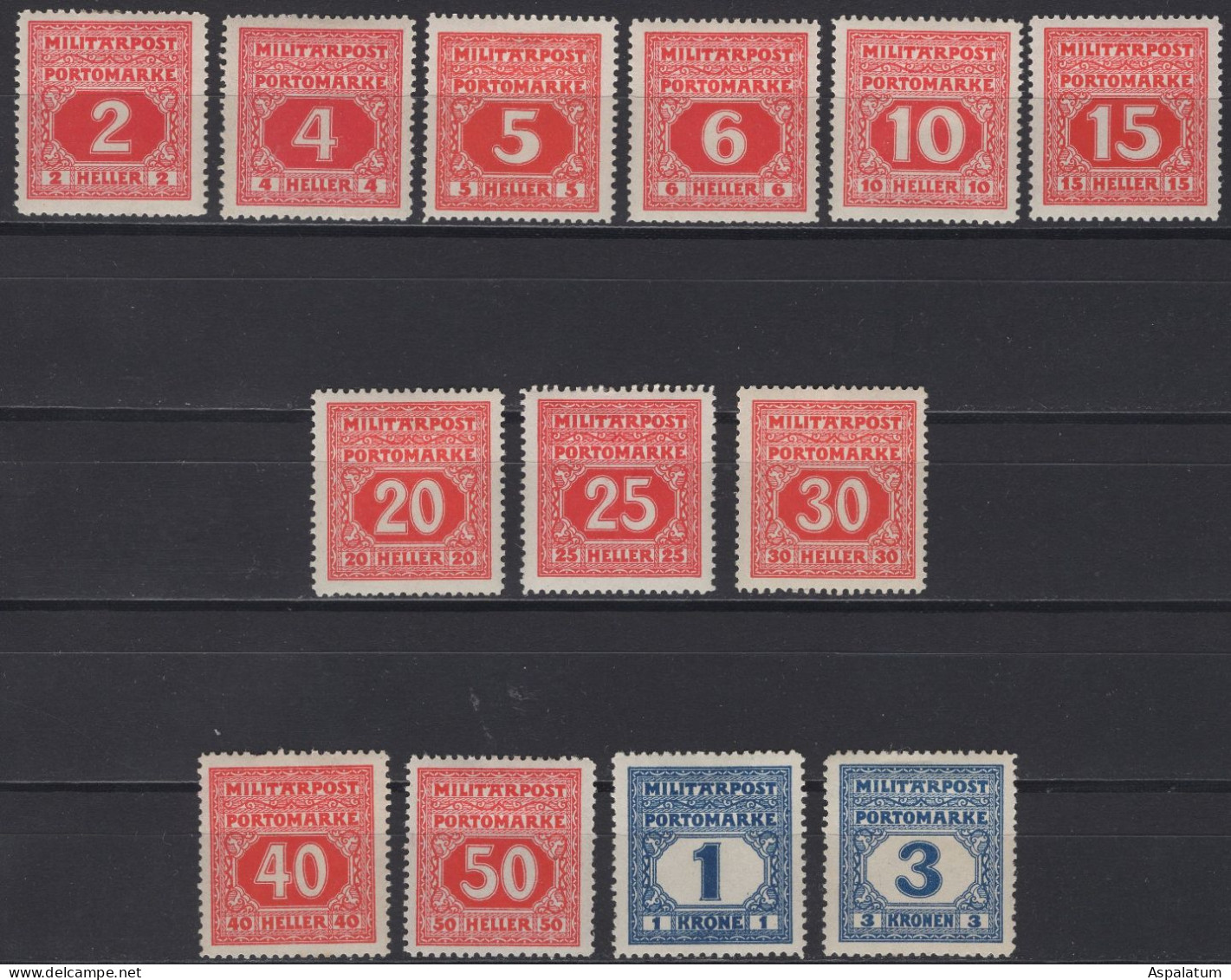 Austro-Hungarian Empire - Issues For Bosnia - Postage Due - Set Of 13 - Mi 14~26 - 1916/18 - Taxe